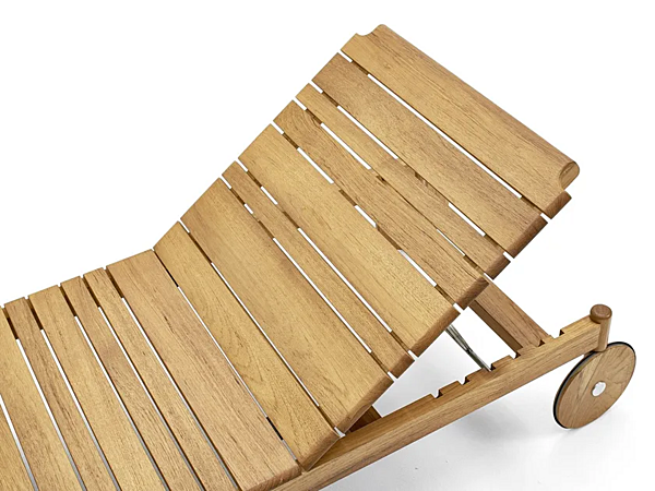 Teak Sun Lounger with Castors VARASCHIN Barcode 2180E factory VARASCHIN from Italy. Foto №7