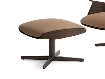 Swivel leather footstool with 4 spoke base GIORGETTI Clori