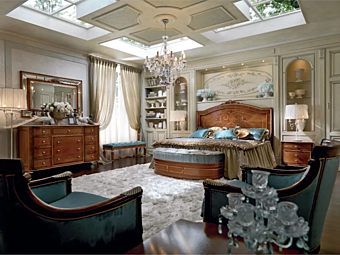 Solid wood bedroom set with upholstered headboard Martini Interiors Tramonto sul Lago Solid wood bedroom set with upholstered headboard Martini Interiors Tramonto sul Lago factory MARTINI INTERIORS from Italy
