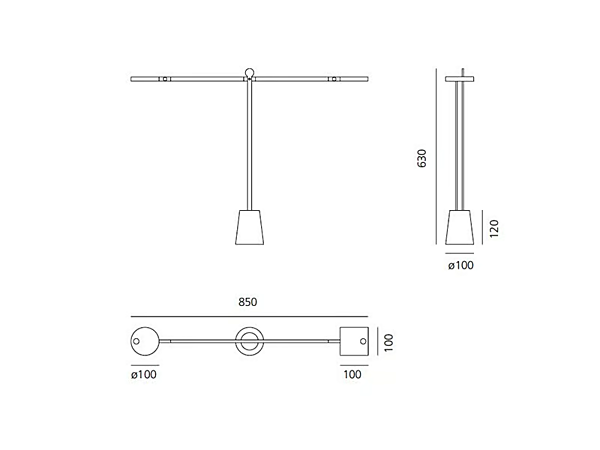 LED Table Lamp Aluminium Equilibrist Artemide 1442010A factory Artemide from Italy. Foto №9