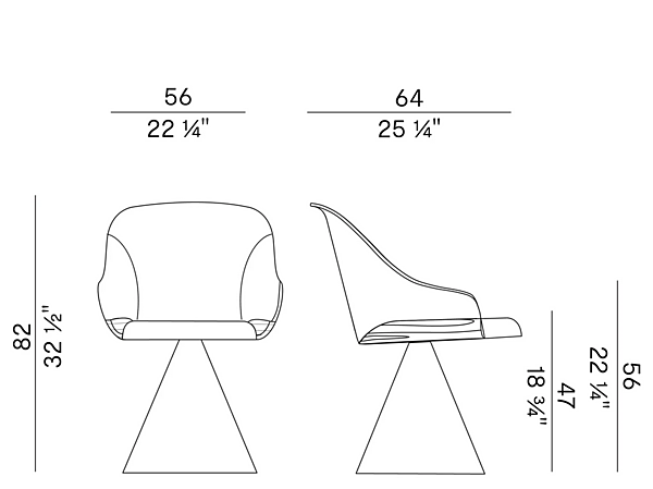 Swivel upholstered fabric chair with armrests Potocco Lyz 918 GC 918/GC factory POTOCCO from Italy. Foto №4