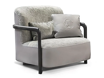 Armchair with armrests in deerskin and fabric FORMITALIA MIMI factory FORMITALIA from Italy