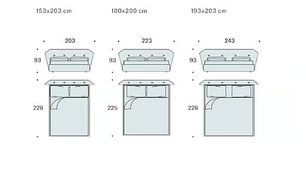 Upholstered Fabric Double Bed with Soft Backrest Saba New York Box factory SABA from Italy. Foto №5