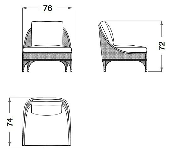 Wooden and fabric outdoor armchair CPRN HOMOOD OD1035, OD1036 factory CPRN HOMOOD from Italy. Foto №4