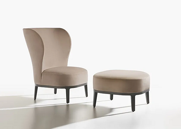 Upholstered fabric footstool Potocco Spring 841 S 841/S factory POTOCCO from Italy. Foto №2