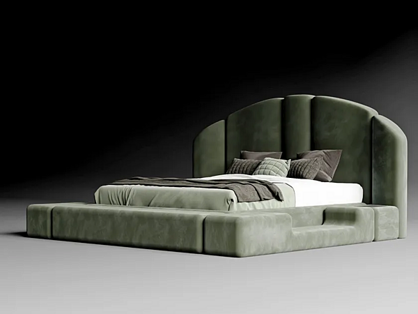 Upholstered fabric double bed CASA +39 Concept 01 ECO001 factory ENCORE (by CASA +39) from Italy. Foto №1