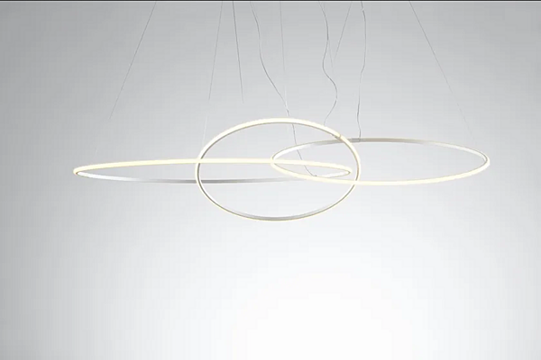 LED pendant lamp Fabbian Olympic F45 3x glass factory Fabbian from Italy. Foto №4