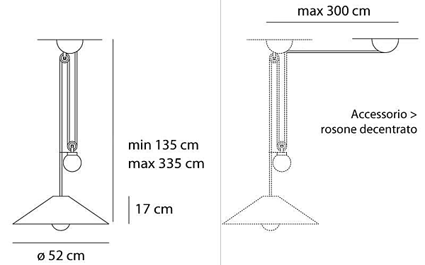 Halogen Metal Pendant Lamp Aggregato Saliscendi Cono Artemide A089860, A089700, A033100, A089400 factory Artemide from Italy. Foto №10