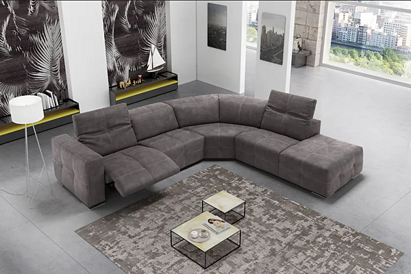 Corner leather sofa with electric motion Egoitaliano Sauvanne factory Egoitaliano from Italy. Foto №3