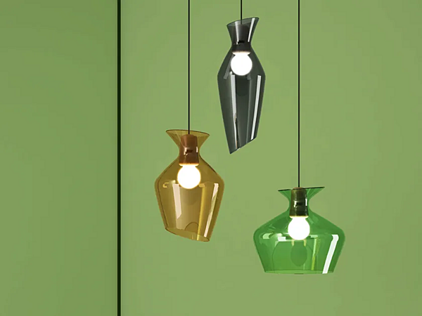 LED glass pendant lamp Fabbian Malvasia factory Fabbian from Italy. Foto №2