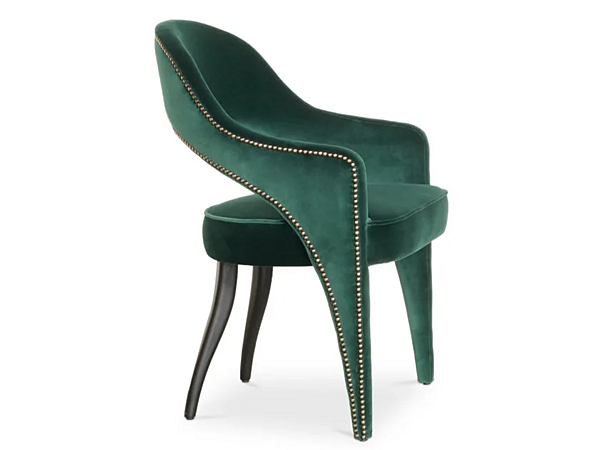Upholstered Velvet Armchair Tellus BRABBU factory BRABBU from Italy. Foto №1