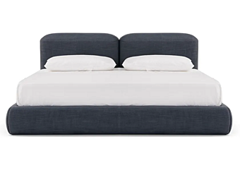 Double bed with upholstered headboard fabric AMURA Lapis Linear AM035.365 factory AMURA from Italy