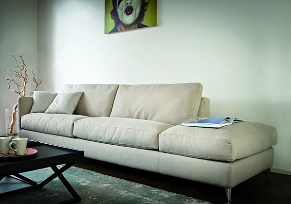 Sectional sofa in fabric or leather VIBIEFFE 910 Zone Slim factory VIBIEFFE from Italy. Foto №4