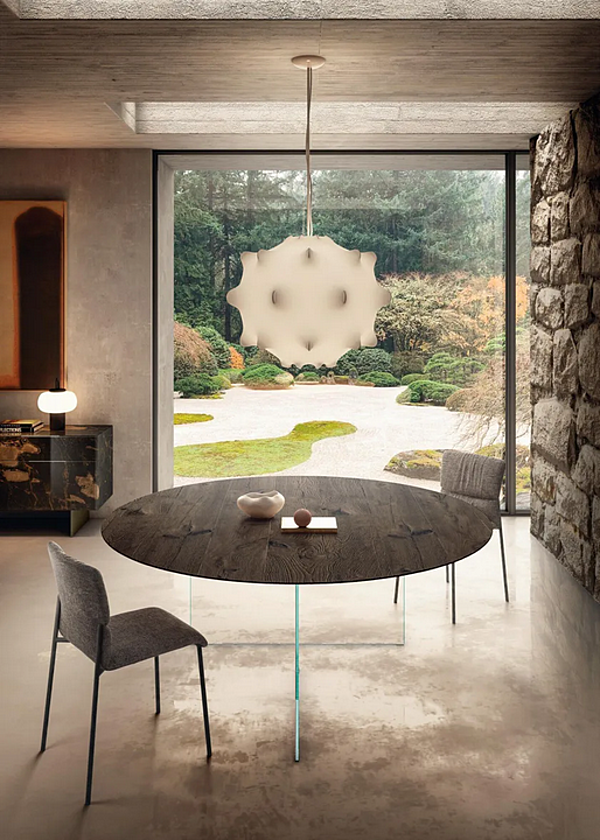 Round wood and glass table Air Slim LAGO 2260W 2260W factory LAGO from Italy. Foto №3