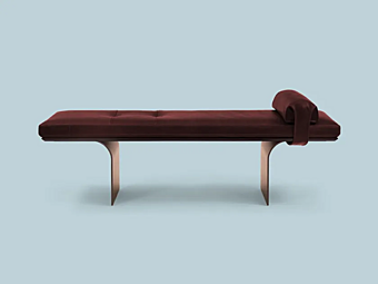 Leather Day Bed with Upholstered Back Minerva Borzalino EUMvPANC factory Borzalino from Italy