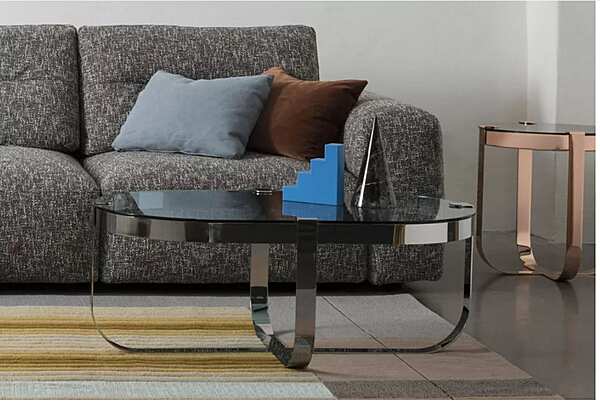 Round glass coffee table with iron base Saba Ring factory SABA from Italy. Foto №4