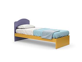 Kids single bed with upholstered headboard Nidi Ola factory nidi from Italy