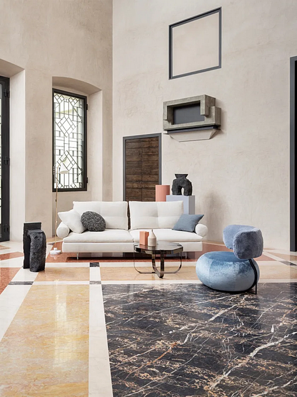 Sectional fabric sofa Limes New Saba factory SABA from Italy. Foto №8