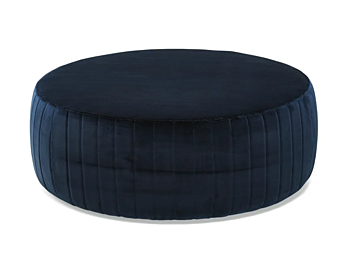 Round leather pouf Nuvola Stitch Eforma factory Eforma from Italy