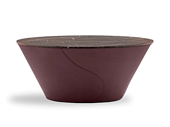 Oval Tanned Leather Coffee Table Electa FASEM