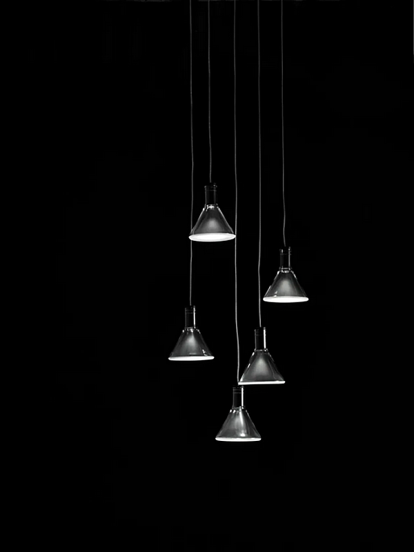 LED pendant lamp made of borosilicate glass multispot design Fabbian Polair collection factory Fabbian from Italy. Foto №8