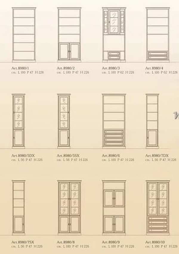 Bookcase ANGELO CAPPELLINI DINING & OFFICES Bernini 8980/02 factory ANGELO CAPPELLINI from Italy. Foto №2