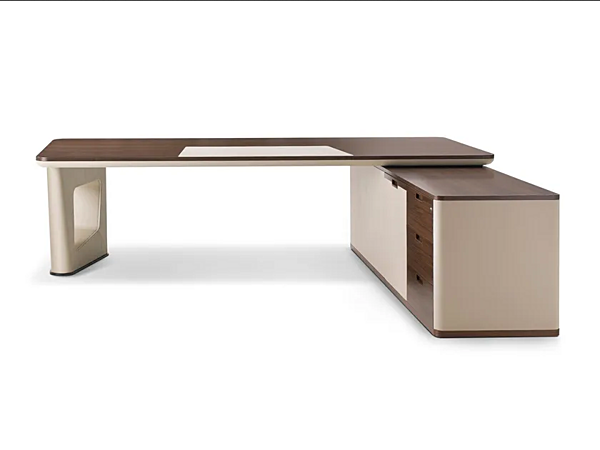 Corner Writing Desk with Drawers in Wood and Leather i 4 Mariani Avatar factory i 4 Mariani from Italy. Foto №2