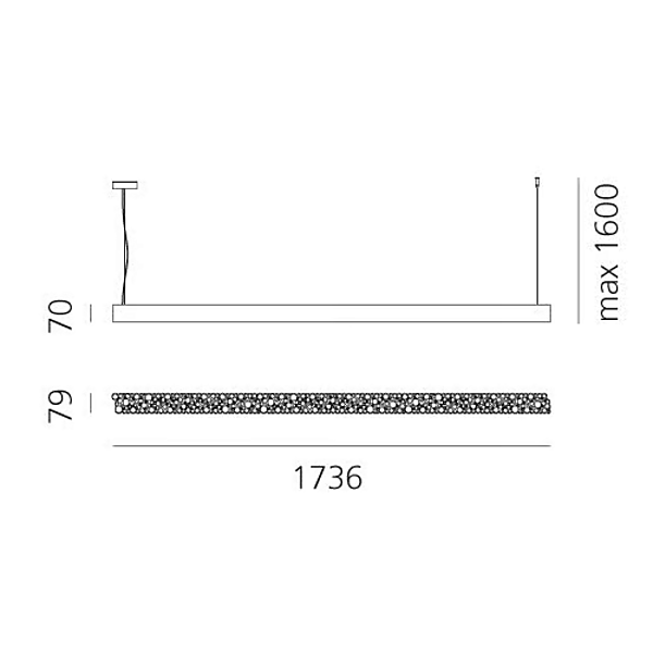 Technopolymer wall lamp ceiling lamp Calipso Artemide Linear System factory Artemide from Italy. Foto №8