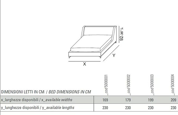 Queen bed with upholstered headboard fabric or leather VIBIEFFE 5000 factory VIBIEFFE from Italy. Foto №4