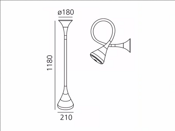 Fluorescent adjustable wall lamp pipe Artemide 0671010IN0A, 0671W10A factory Artemide from Italy. Foto №4