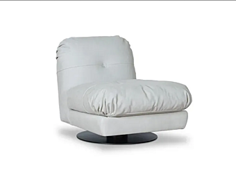 Swivel armchair with upholstered back BAXTER Milano factory BAXTER from Italy
