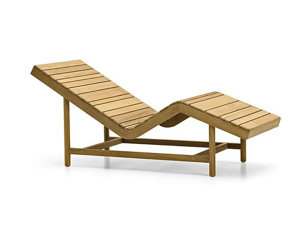 Teak Sun Lounger with Adjustable Backrest VARASCHIN Barcode 2181E factory VARASCHIN from Italy. Foto №1