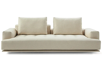 Sofa with upholstered back in fabric or leather ZANOTTA Shiki