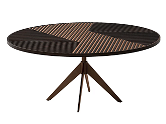 Low round wooden coffee table CPRN HOMOOD Sesto Senso S542