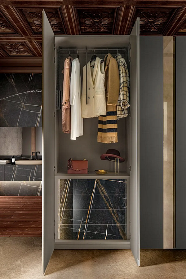 Sectional wardrobe in wood with Groove design LAGO 1161 factory LAGO from Italy. Foto №2