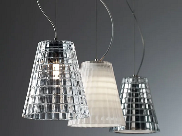 Glass pendant lamp Flow Halogen Fabbian factory Fabbian from Italy. Foto №4