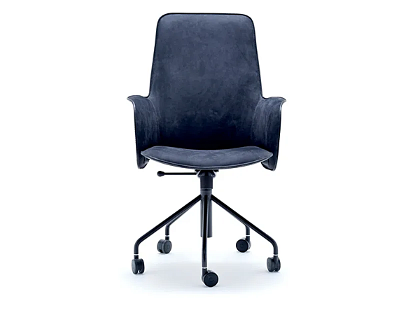 Swivel height adjustable leather office chair Electa tall FASEM ELECTA TALL BG factory FASEM from Italy. Foto №2