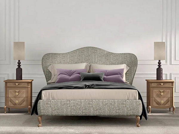 Double bed with upholstered back panel CASA +39 FLY C22001, C22002 factory CASA +39 from Italy. Foto №1