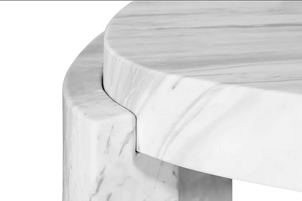 Low Carrara Marble Coffee Table BRABBU Tacca factory BRABBU from Italy. Foto №6