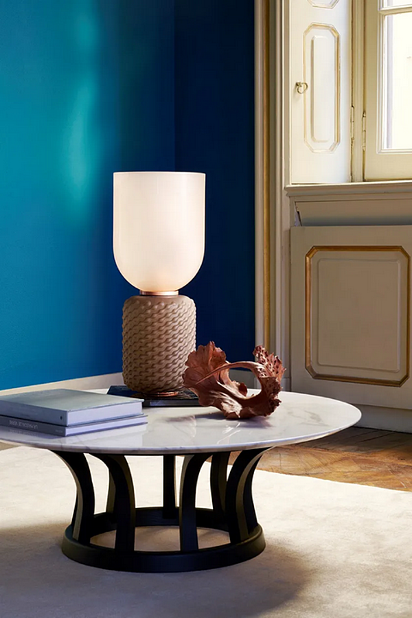 Blown Glass Table Lamp with Marble Base CASSINA Ficupala factory CASSINA from Italy. Foto №6