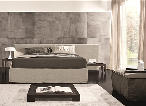 Upholstered double bed with soft backrest Duomo Design Wonder factory Duomo Design from Italy. Foto №2