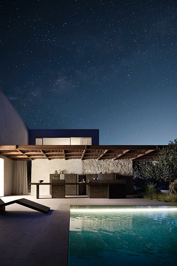 Outdoor Kitchen Project 01 Stoneware and Wood MODULNOVA factory Modulnova from Italy. Foto №4