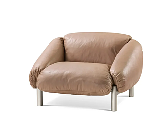 Leather armchair with armrests GHIDINI1961 Flo factory GHIDINI1961 from Italy