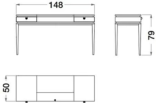 Dressing table with nubuck and metal Dragonfly collection CPRN HOMOOD D613 factory CPRN HOMOOD from Italy. Foto №6