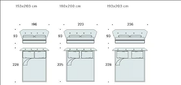 Double bed with upholstered headboard fabric Saba New York Air factory SABA from Italy. Foto №5