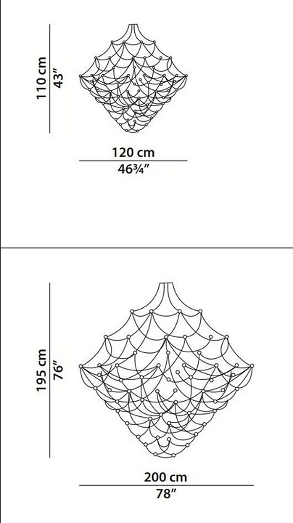 Pendant lamp Q2 BAXTER metal design factory BAXTER from Italy. Foto №6