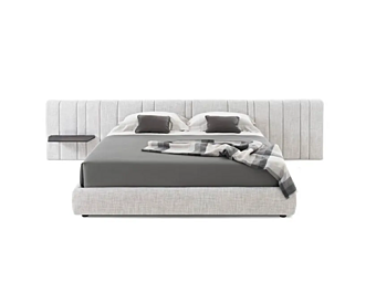 Double bed with upholstered headboard and integrated nightstands fabric GIORGETTI Karphi Nap
