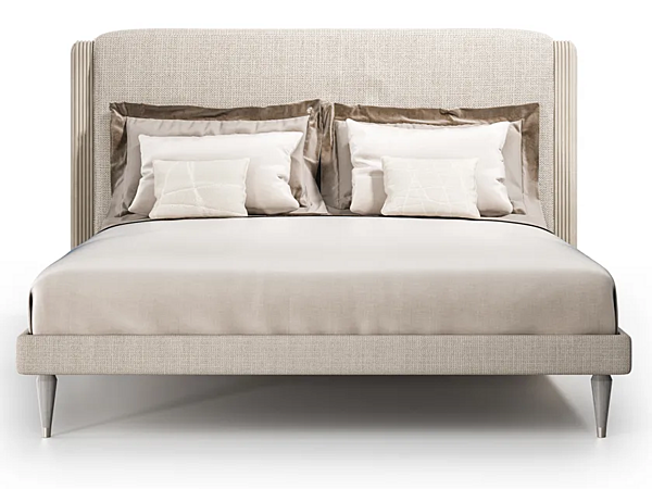 Double bed with upholstered headboard in cocoon fabric CPRN HOMOOD C303, C304, C305 factory CPRN HOMOOD from Italy. Foto №1