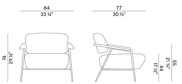 Fabric armchair with armrests Potocco Stay 909 PL 909/PL factory POTOCCO from Italy. Foto №4