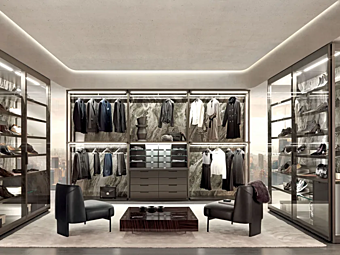 Sectional walk-in wardrobe with integrated lighting MisuraEmme Millimetrica factory MisuraEmme from Italy